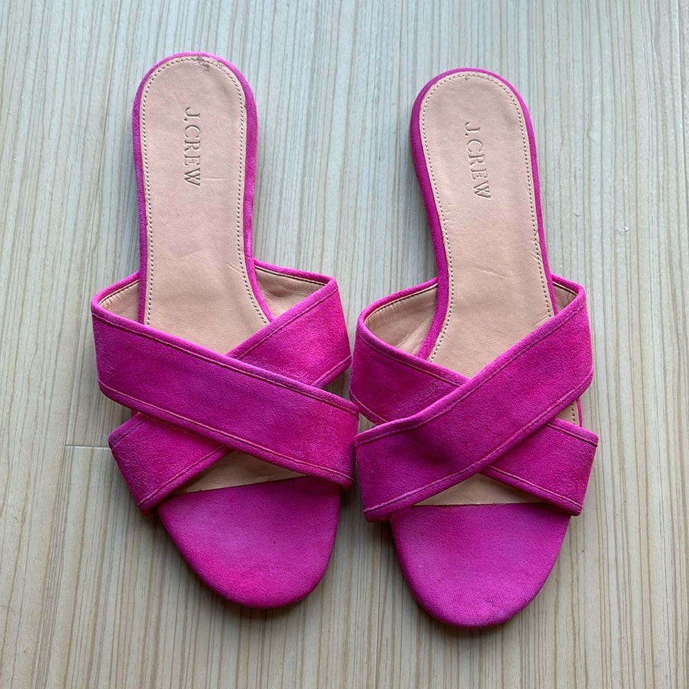 Magenta Suede Sandals